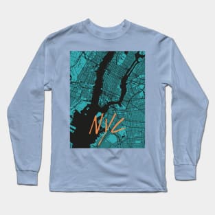 NYC Map Vibes! Long Sleeve T-Shirt